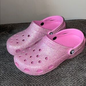 Pink Glitter Crocs